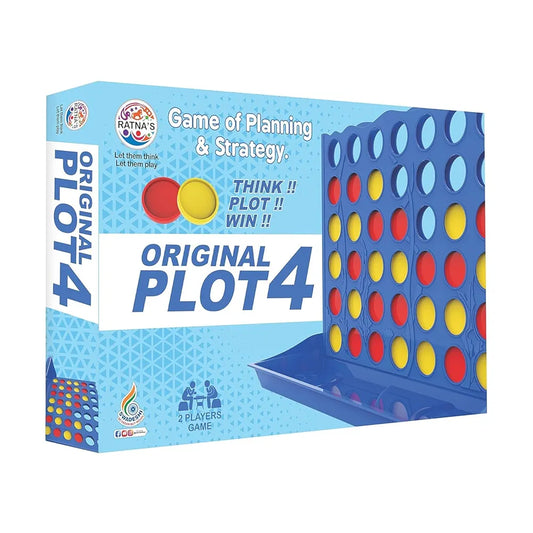 Original Plot 4 Big Board Game Family Game Strategy Game for 2 Players Ages 5 & Up