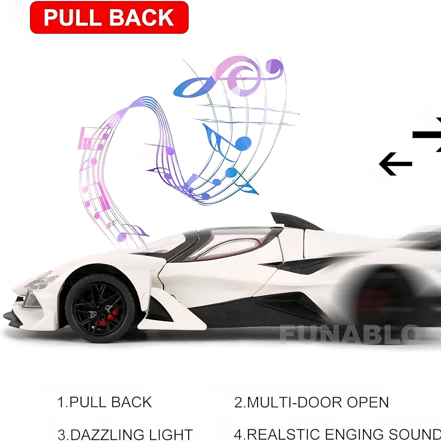 Apollo Project evo Alloy Model Car, Toy Car with Pull Back Function, Toy Car with Sound and Bright Lights, Suitable Collectible Model Toys, Gifts for Boys and Girls