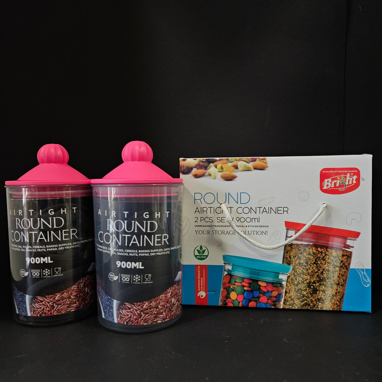 Bright Rajwadi Airtight Groceries Storage Container With 900ml Capable unbreakable Transparent Material & Stylish Design Storage container