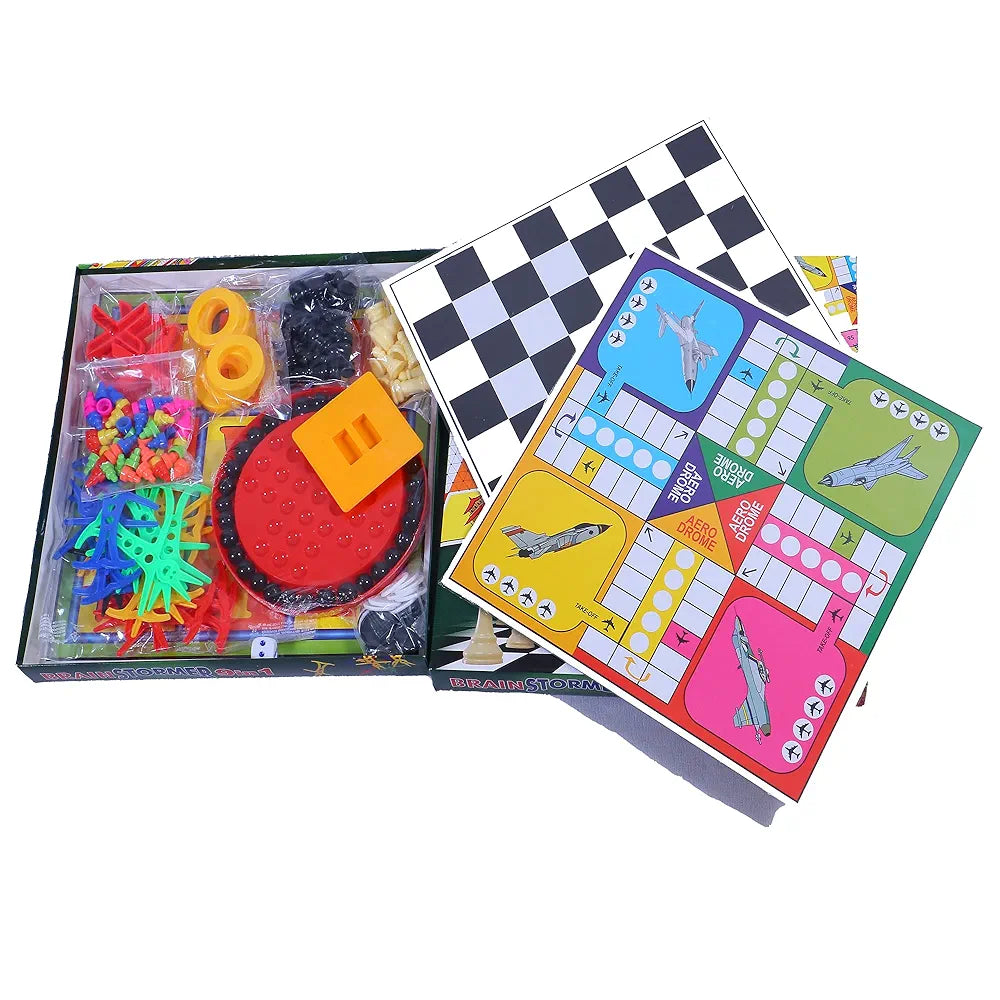 Brain Stormer 9 in 1 | A Complete Entertainment Board Games | Fun for The Whole Family & Friends to Play Party & Fun Games Board Game for Kids |Brain Games for Kids