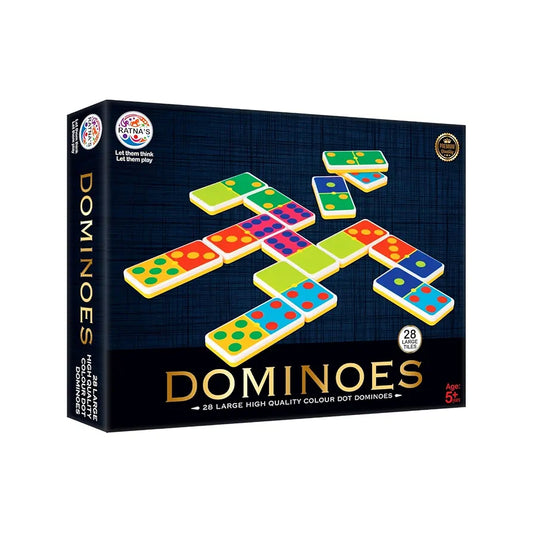 Game Phactory Fun Game Dominoes Double 6 Color Dot Dominos Game Blocks Classic 28 Tiles Match Set for Kids & Adults