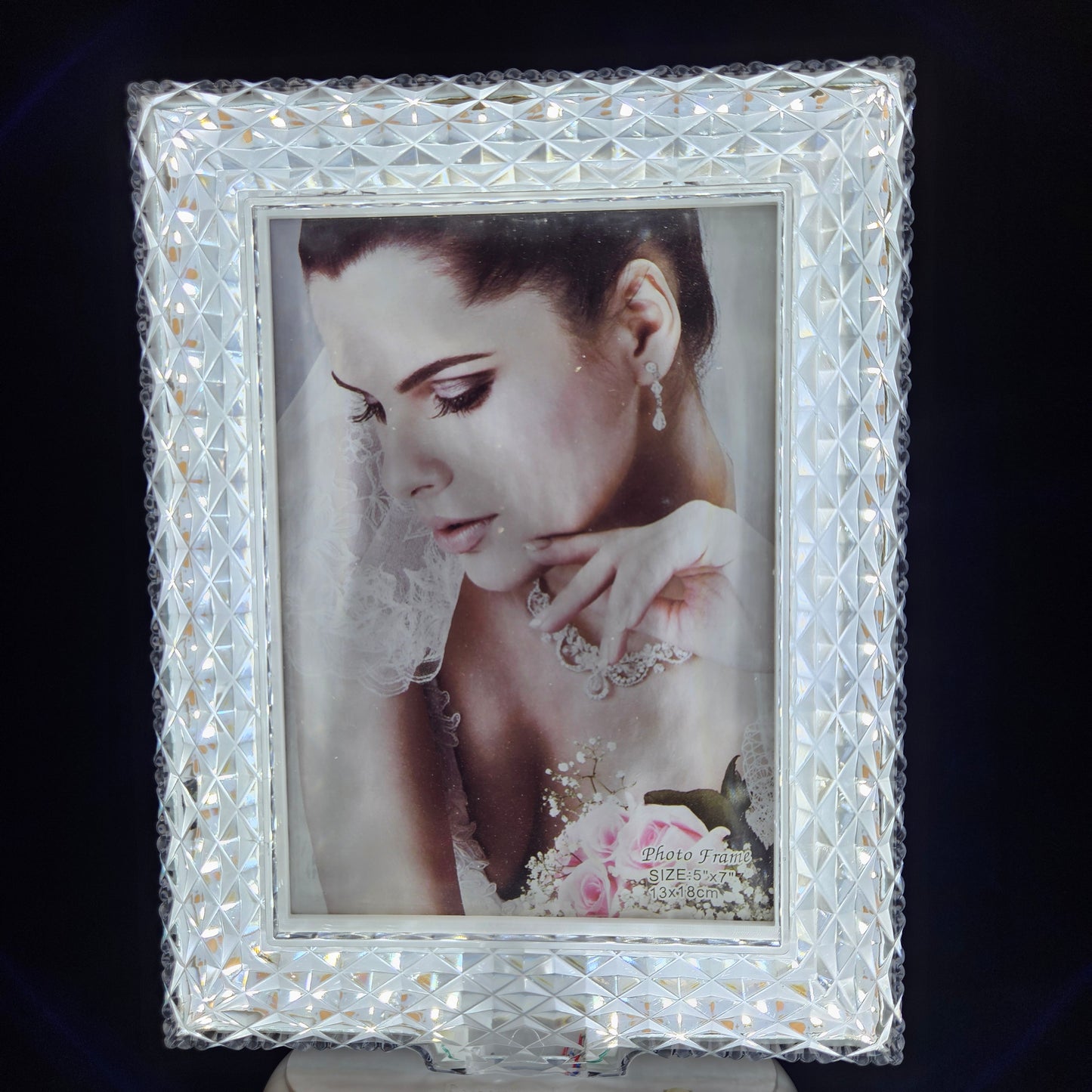 Beautiful Crystal designer Photo Frame with Button Operated