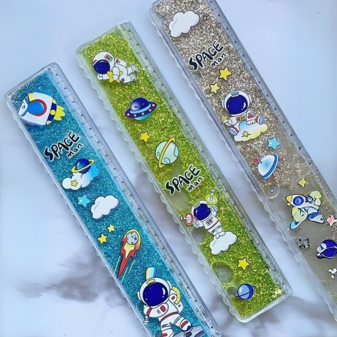 Kids Glitter Scale Ruler Set - Cute Scale for School Stationery Princess