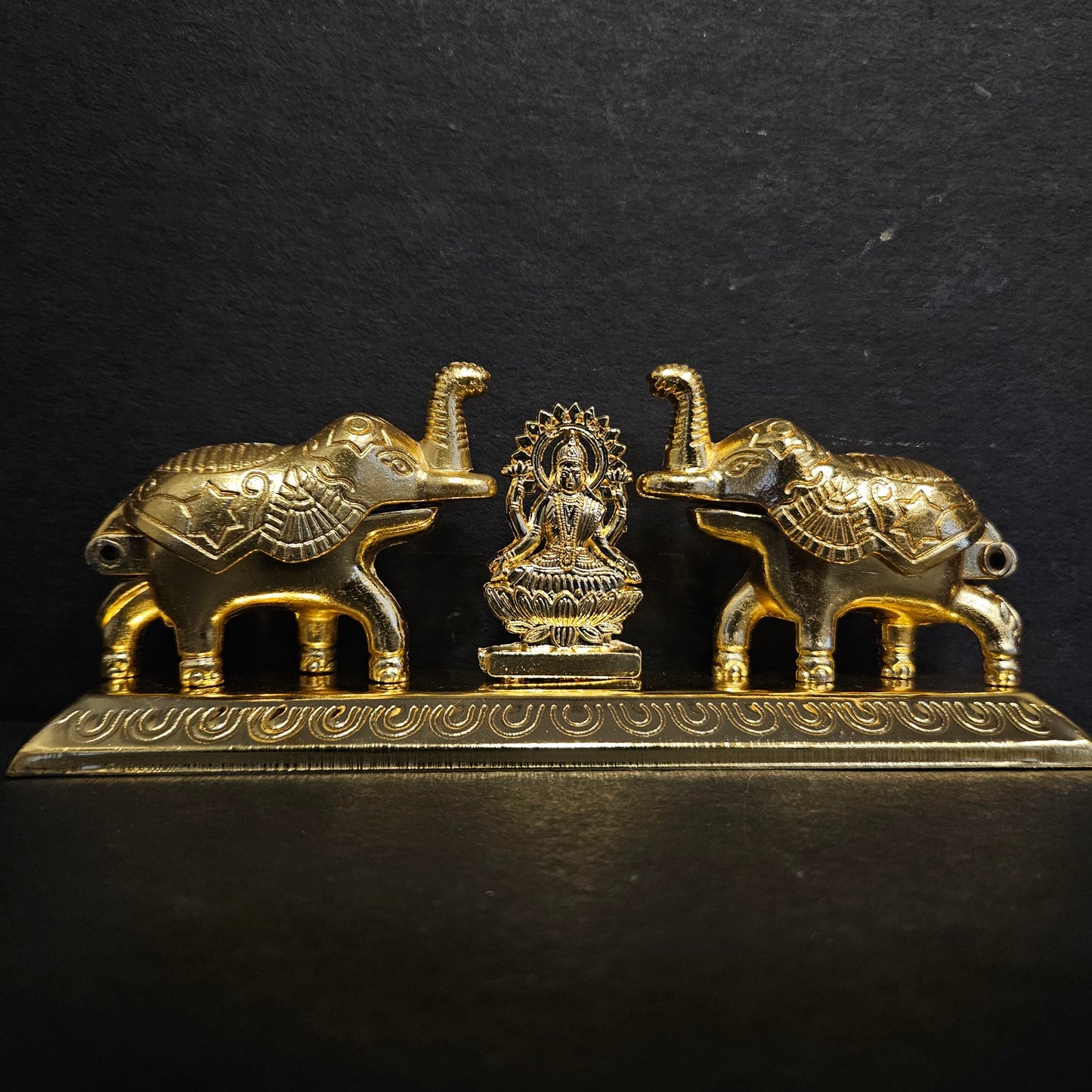 Haldi Kumkum Doupala, Roli Tikka Chawal-Akshat kumkum Holder in Elephants Shape with Maa Laxmi Idol