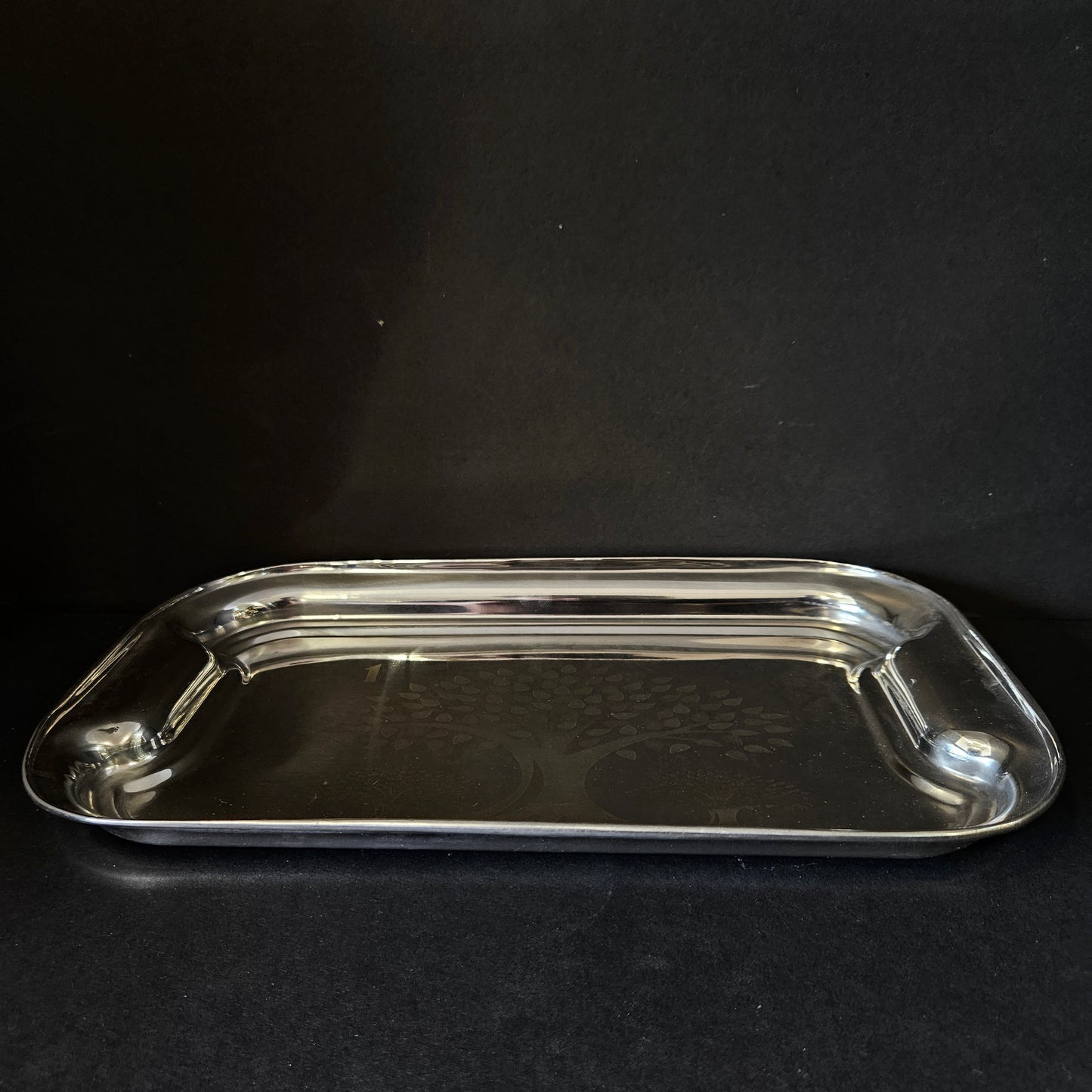 Three tree designed stainless Steel rectangular serving tray perfect for Return gifting purpose