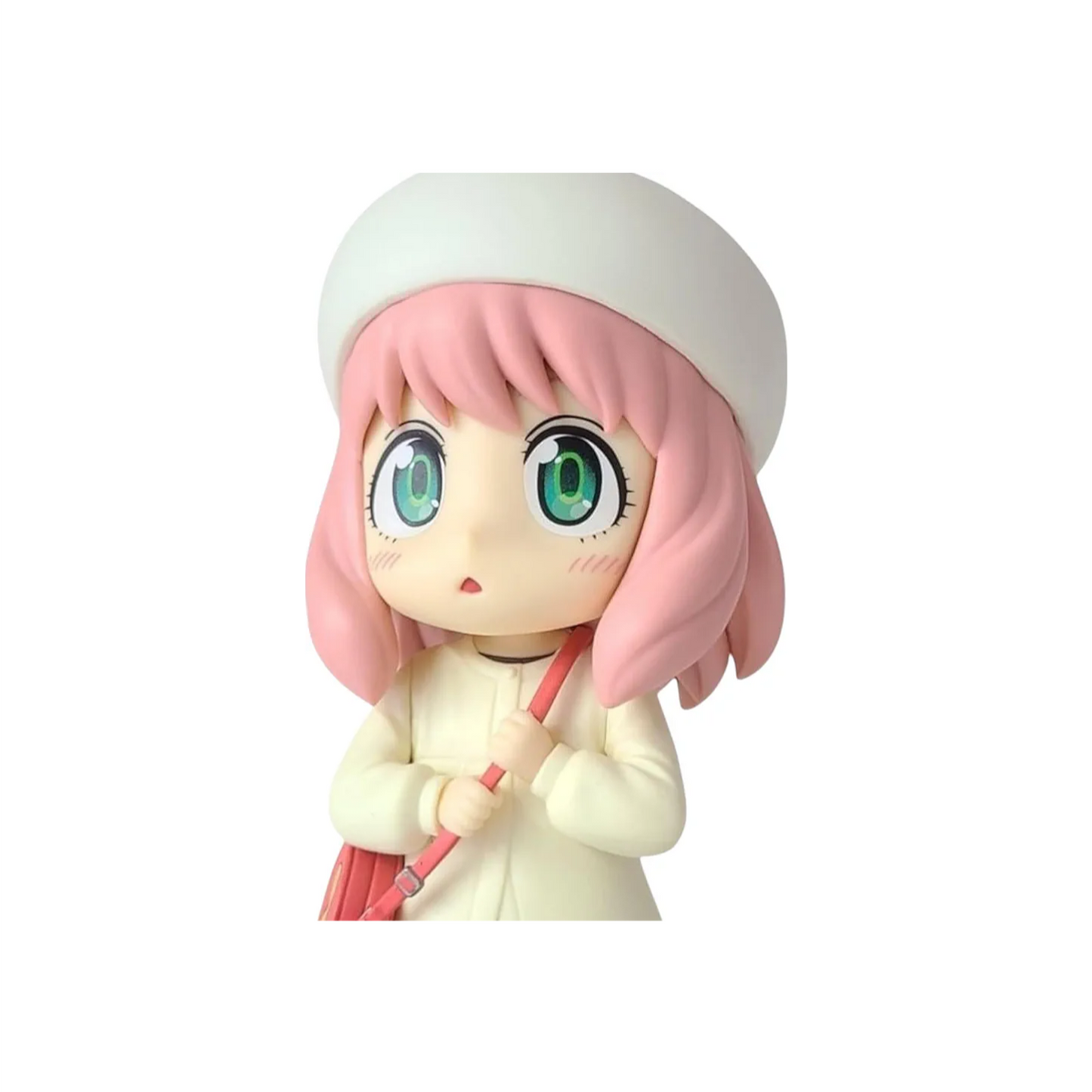Anya Forger White Winter Dress with Round Sling Bag Action Figure Premium Spy X Family Anya Anime Figure for Home, Desk, and Table Decor | Gift for Friends, Family and Anime Fans