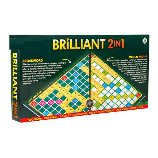 Brilliant 2 in 1 Crossword & Mental Maths Classic Board Games Board Game Accessories