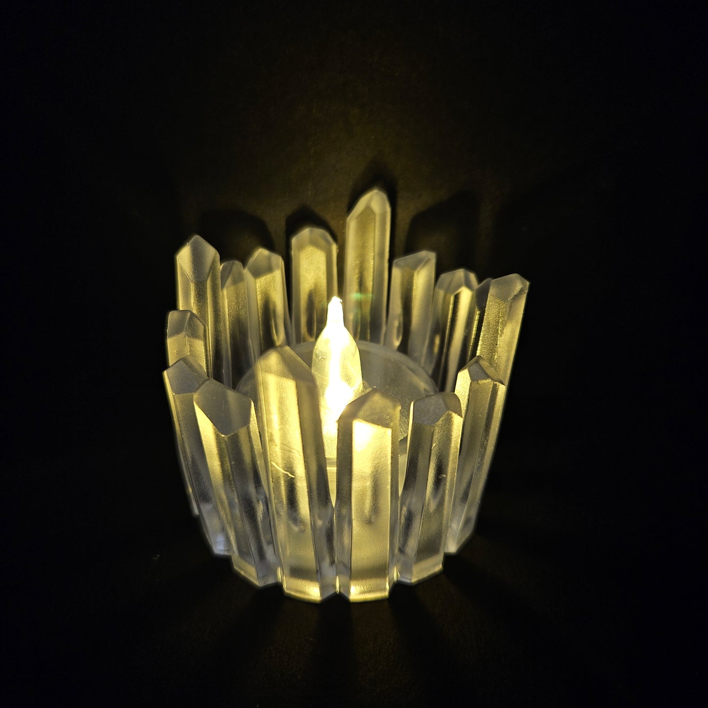 Crystal Shape Epoxy Resin Casting Tea Light Candle for home Decor