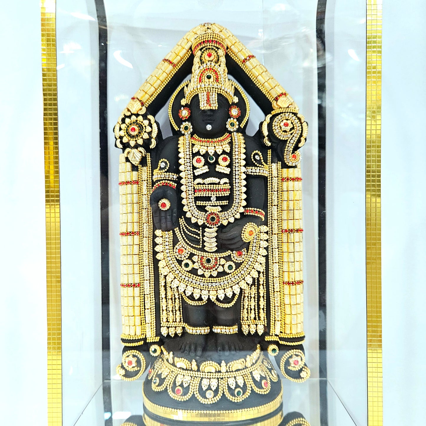 Lord Venkateswara tirupati Balaji 24 carat Gold Plated Cabin Idol for Pooja Room & Home Decor