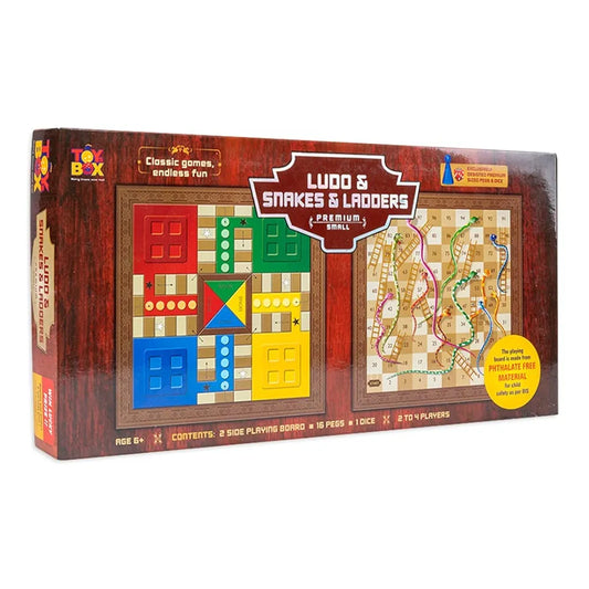 Ludo and Snakes & Ladders Premium | Multiplayer 2 in 1 Board Game for Nonstop Fun (Small)