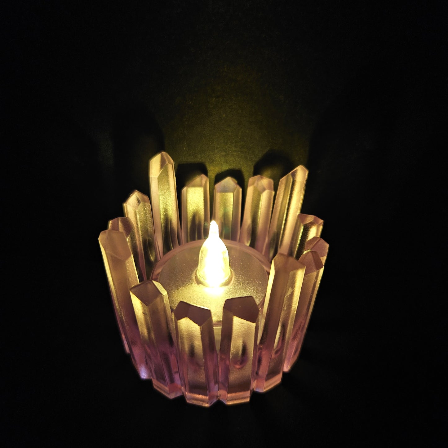 Crystal Shape Epoxy Resin Casting Tea Light Candle for home Decor
