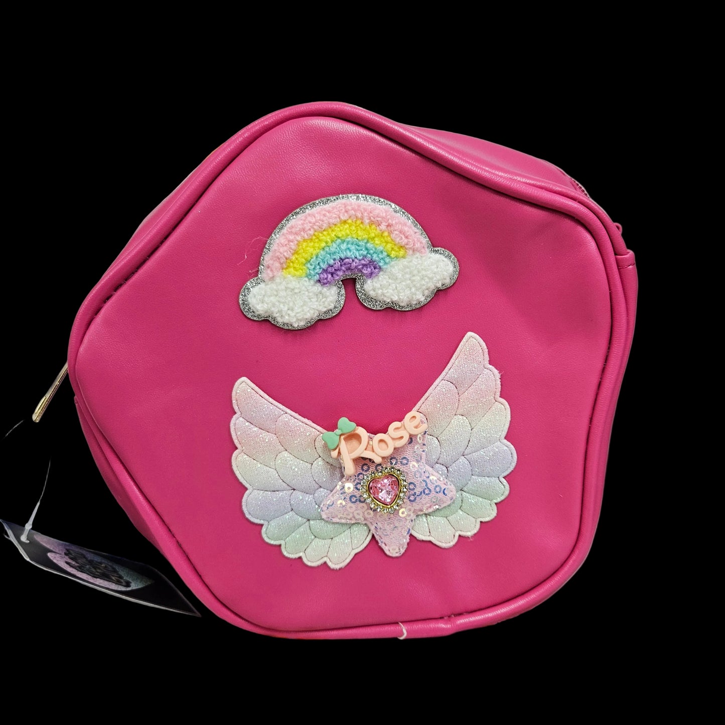 Kids fancy premium sling bag with glitter wings & rainbow designe