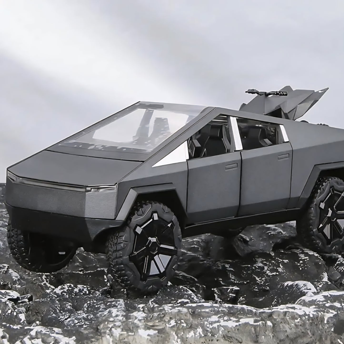 Tesla Cybertruck Model Collection Enthusiasts Toy Pull Back Pick-Up Truck with Sound and Light Toys for Kids Gift