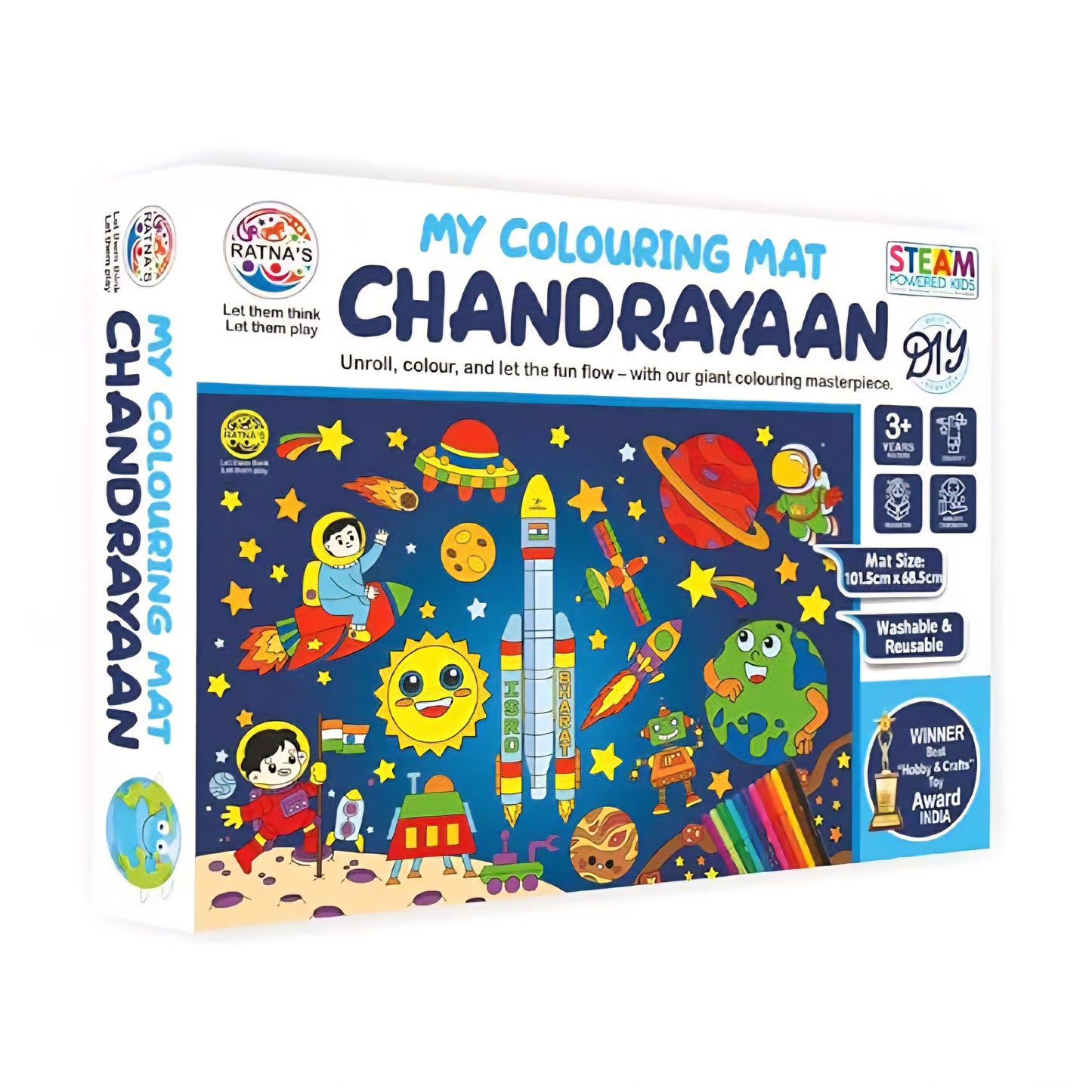 Chandrayan Colouring MAT for Kids Reusable and Washable. Big MAT for Colouring
