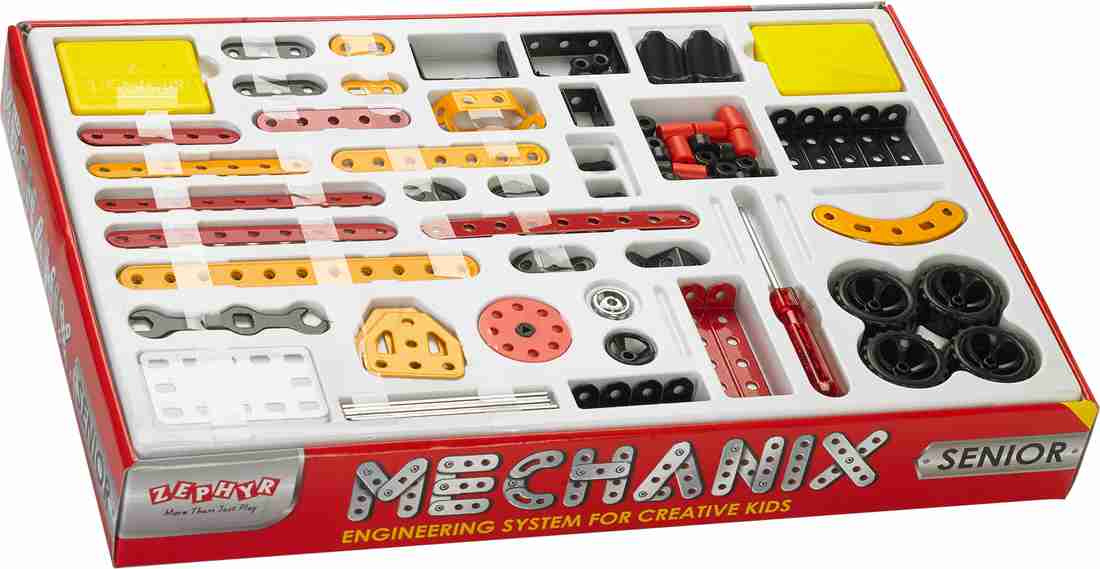 Mechanix Zephyr Metal Senior Set 202 Pieces (Multicolor) Engineering system for Creative kids.