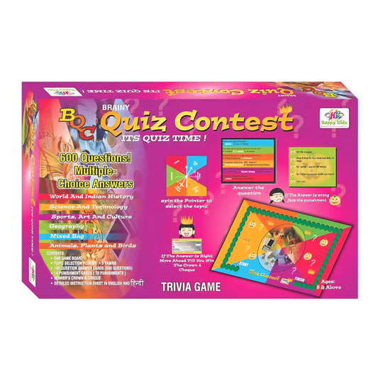 Brainy Quiz Contest (BQC) - Educational Board Game- Science, History, Geography, Sports Board Game for Kids, Improves General Knowledge, Birthday Gifts for Boys & Girls Ages 8, 9, 10 & Up
