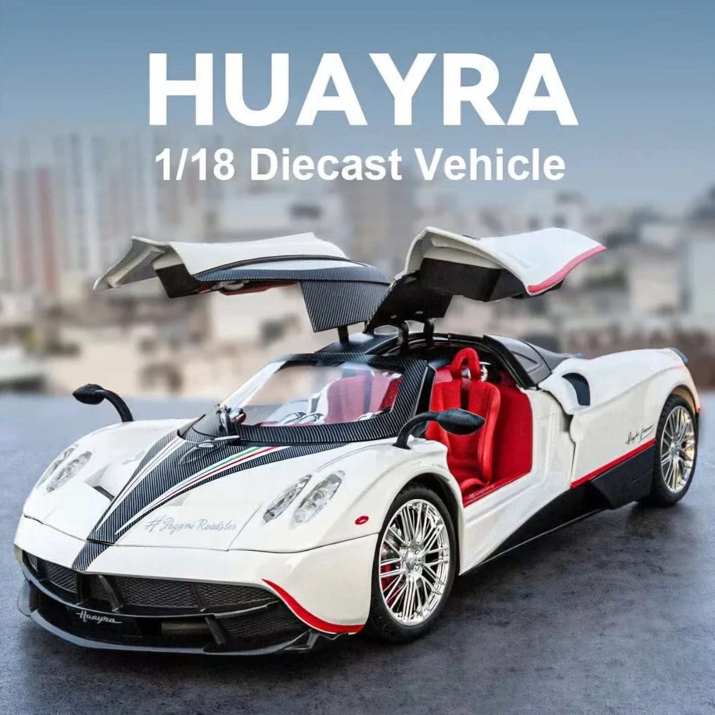 Pagani Huayra Super Alloy Car Diecast Toy Vehicles Car Model with Openable Doors & Sound, Light Pull Back car Toys for Kids