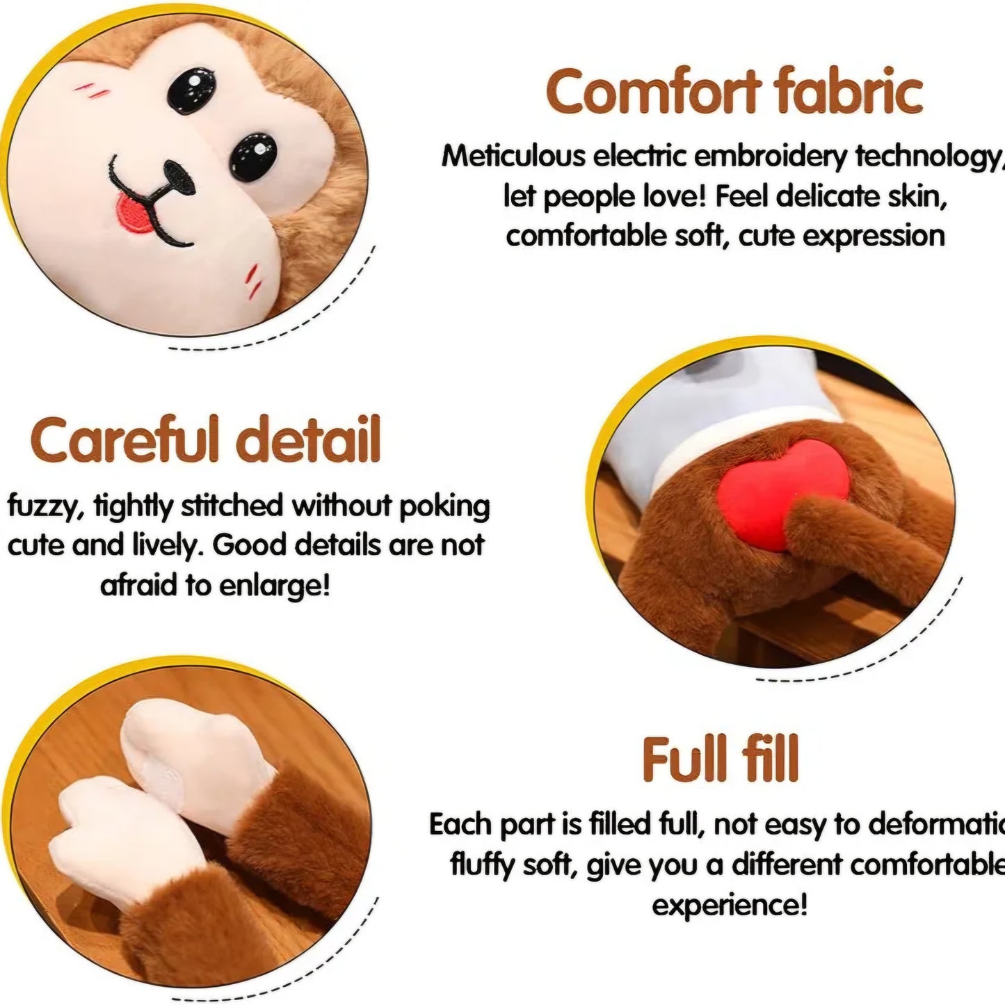 Cute Small Monkey Plush Toy, Creative Birthday Gift, Lovely Monkey, Plush Doll for Children, Bedtime, Sleeping Companion