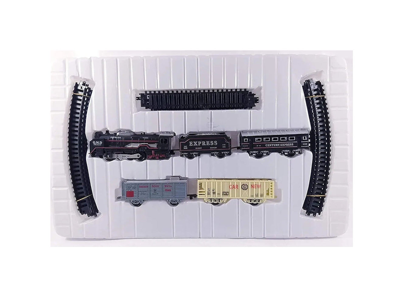 Black Colour Toy Train for Kids |19 pcs Plastic Train Set | Battery Operated Train Engine Toy for Kids | High Speed Engine Train with Round Track