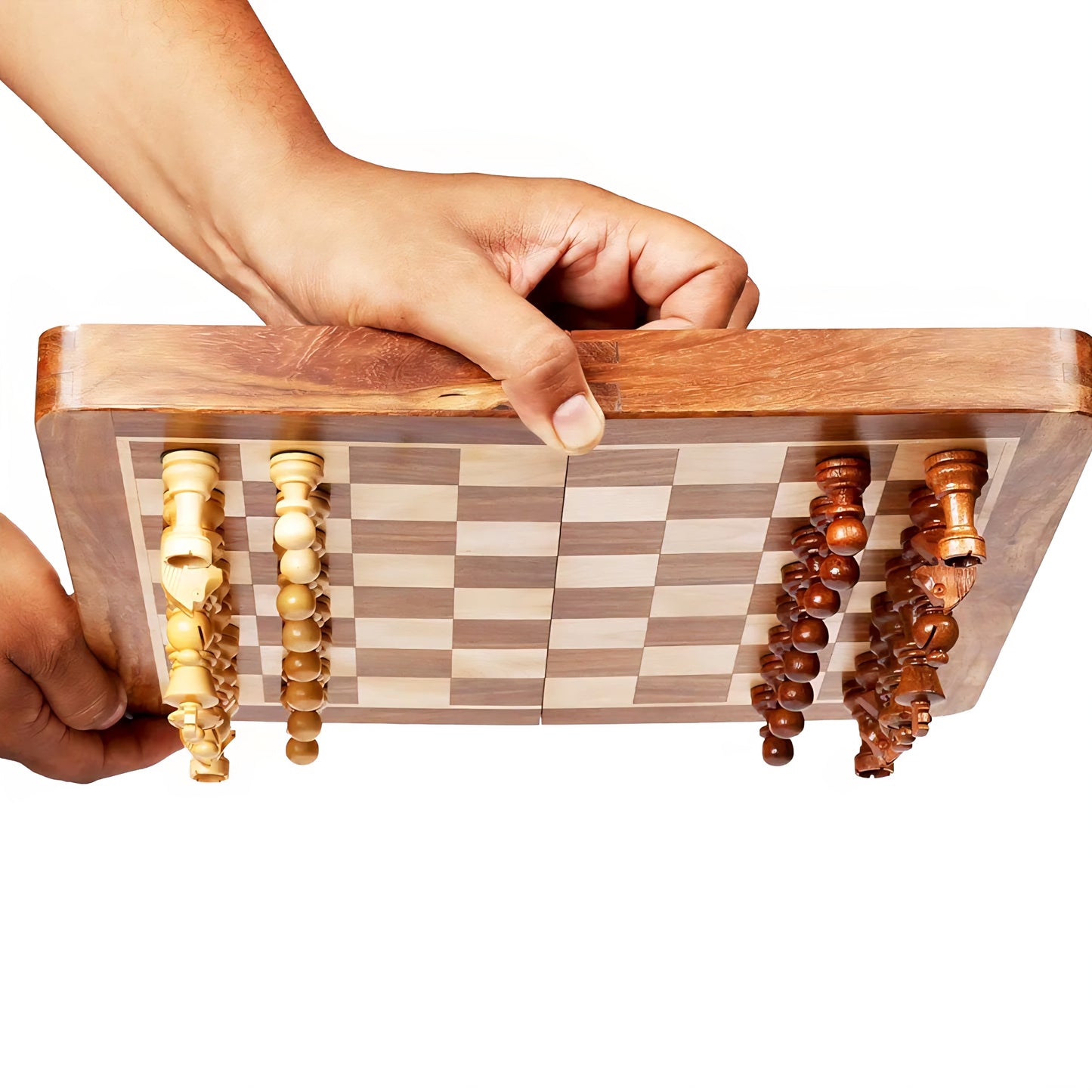 Wooden Chess Set Magnetic Folding Chess Board Game Set Chess and Checkers Backgammon Portable Folding Travel Tabletop Game Travel Chess Set Board Games for Adults Teens