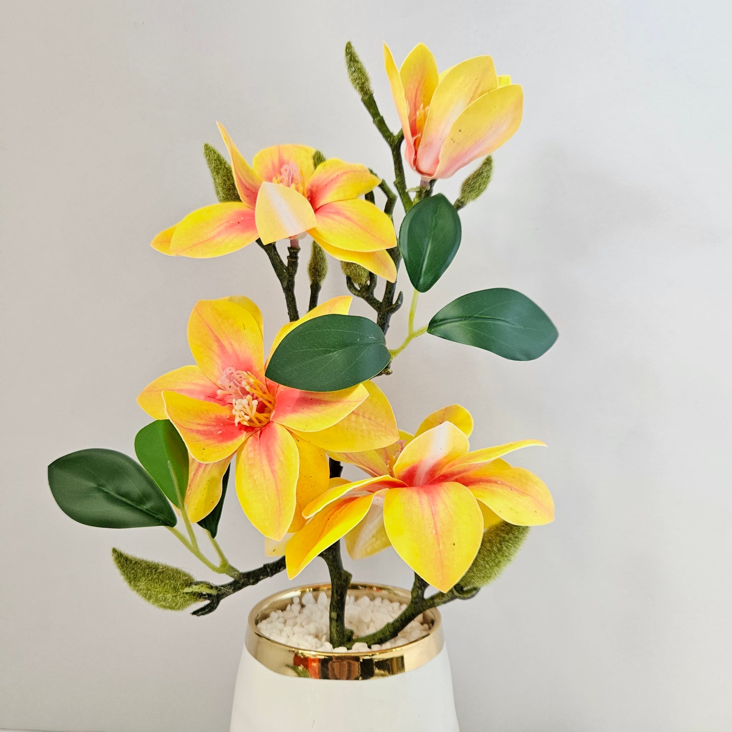 Artificial Magnolia Floweral plant for Home & Office Desktop Decoration
