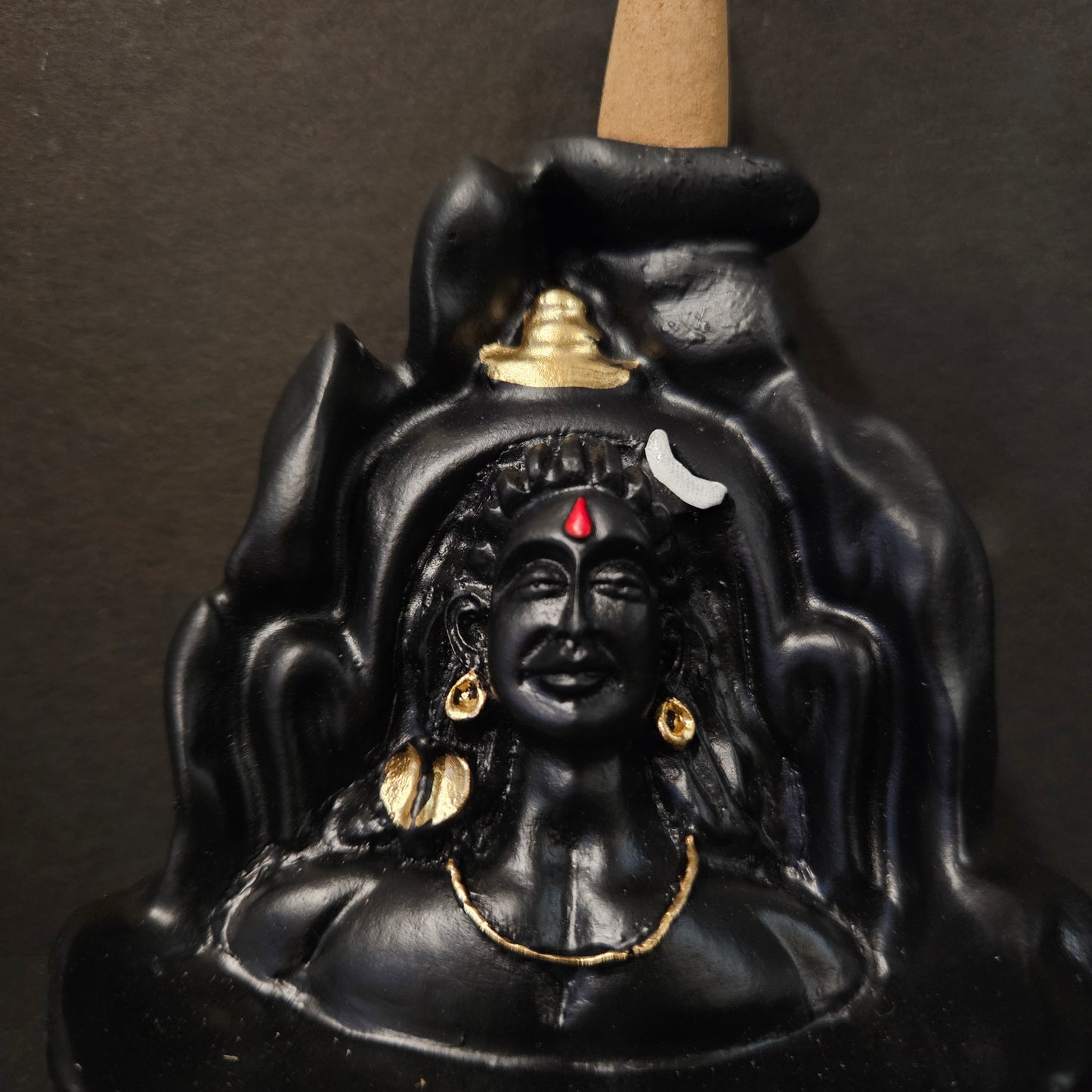 Lord Adiyogi Shiva Statue with Incense Folder, Mahadev Murti for Mandir, Home/Office Decor
