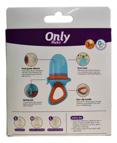 Baby Feeder Fresh Fruit Food Feeder with 3 Different Size Silicone Pouch and 1 Pacifier Clips, Training Massaging Toy Teether