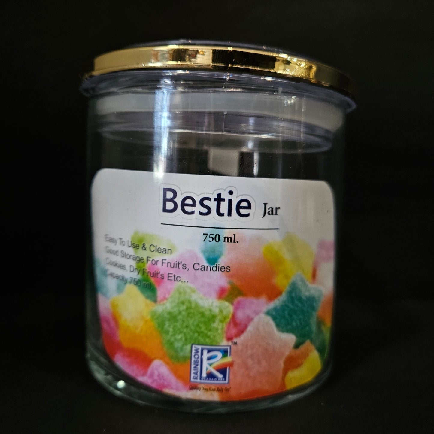 Rainbow glassware Bestie 750ml storage jar with quality you can rely on for multi purpose usage storage jar