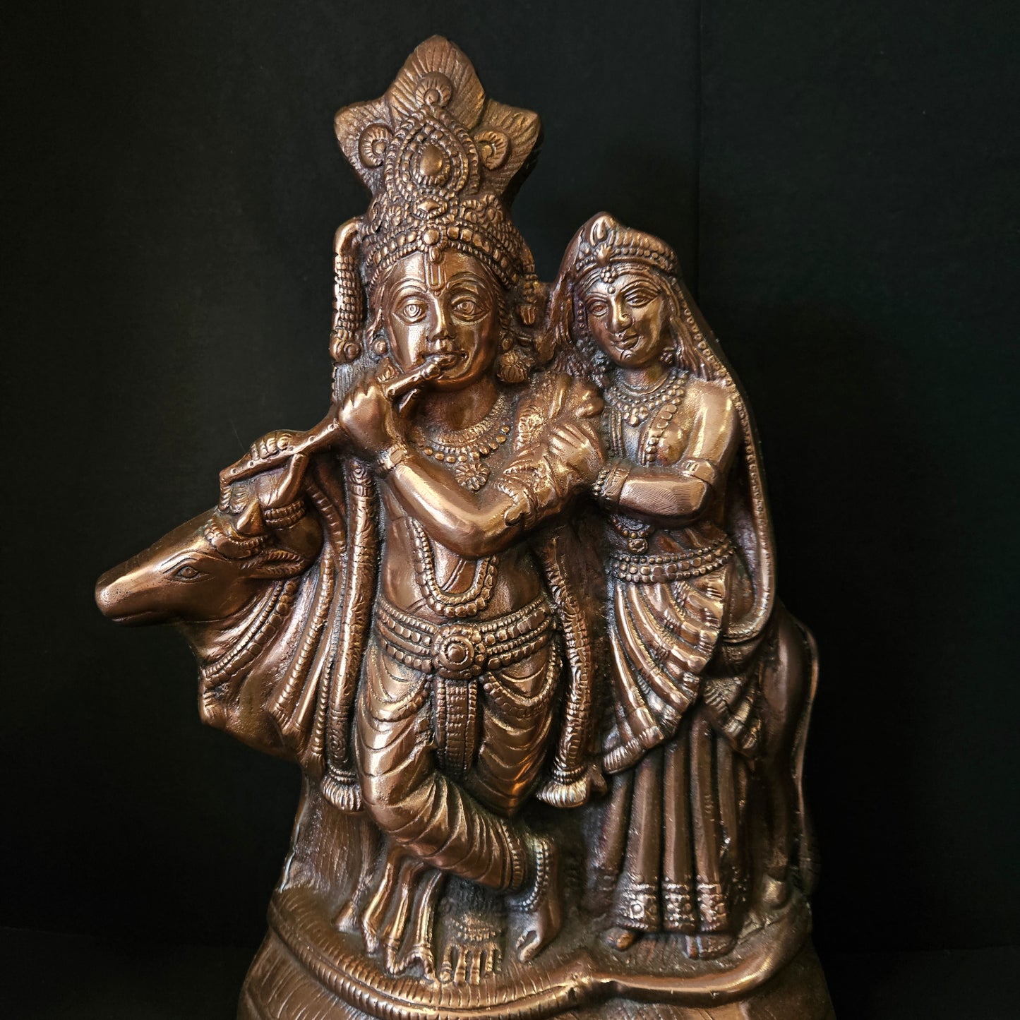 Lord Krishna Spirtual Copper idol Statue showpiece Figurine for Pooja Room & home Decor