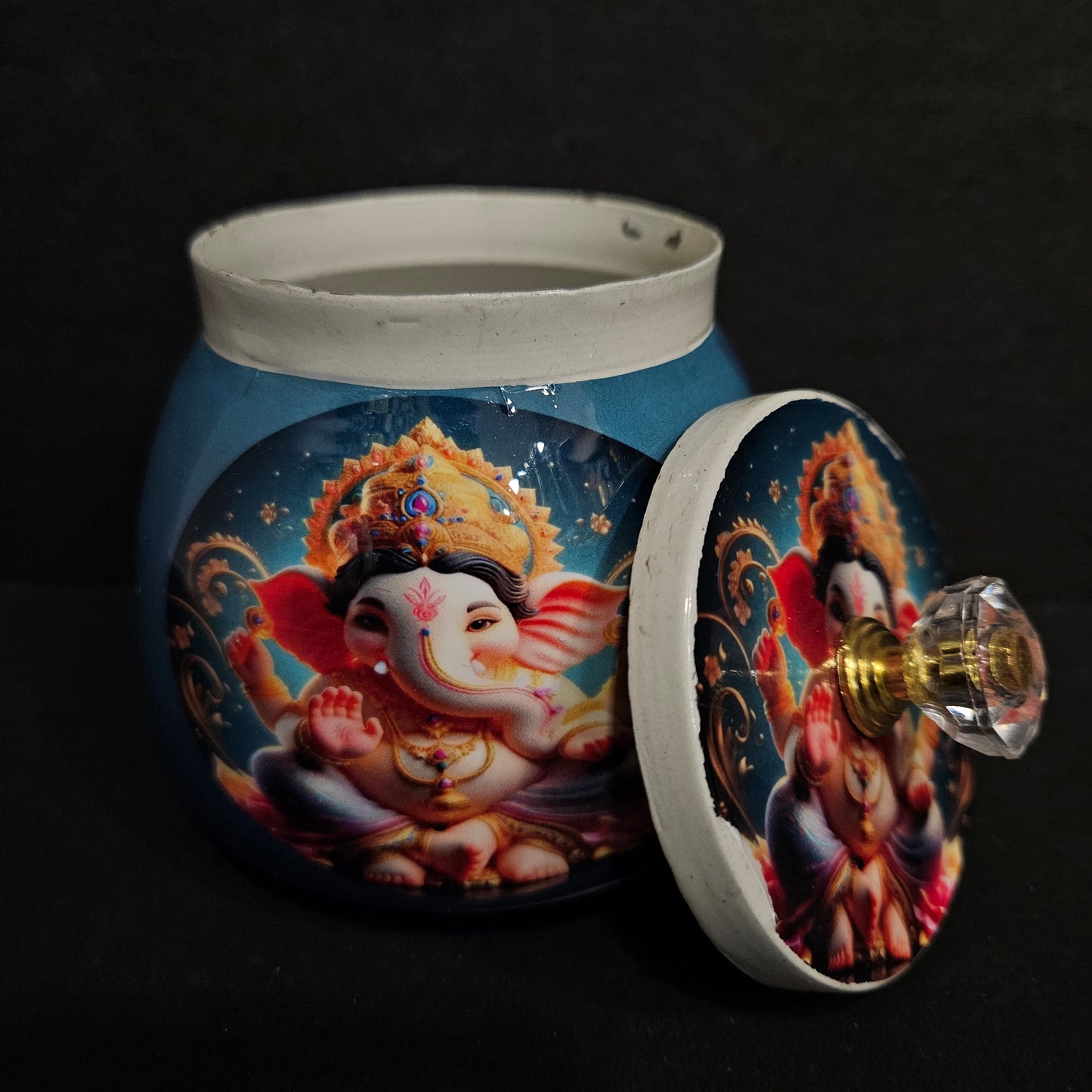 Lord Ganesha Metal Pichwai Storage Containers for Return gifts,marriage gifts