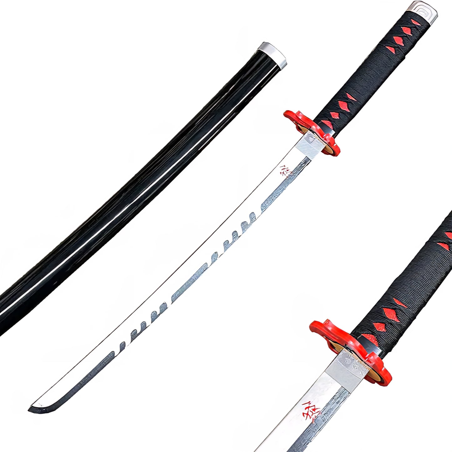 Fantasy Anime Replica Demon Hunting Black Nichirin Samurai Sword Tanjiro Final Battle Edition for Costume Cosplay Halloween Practice