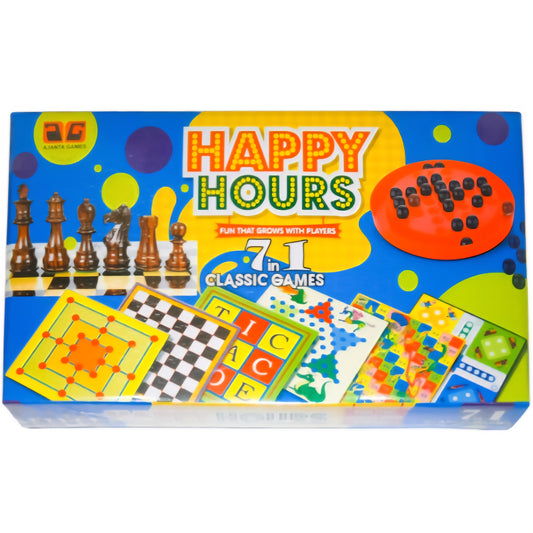 Happy Hours 7-in-1 Classic Board Games by Ajanta Games