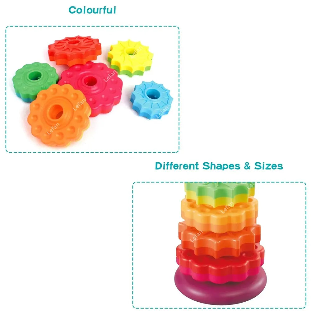 Rainbow Stacking Ring Spinning Tower for 3 years & above age old kids