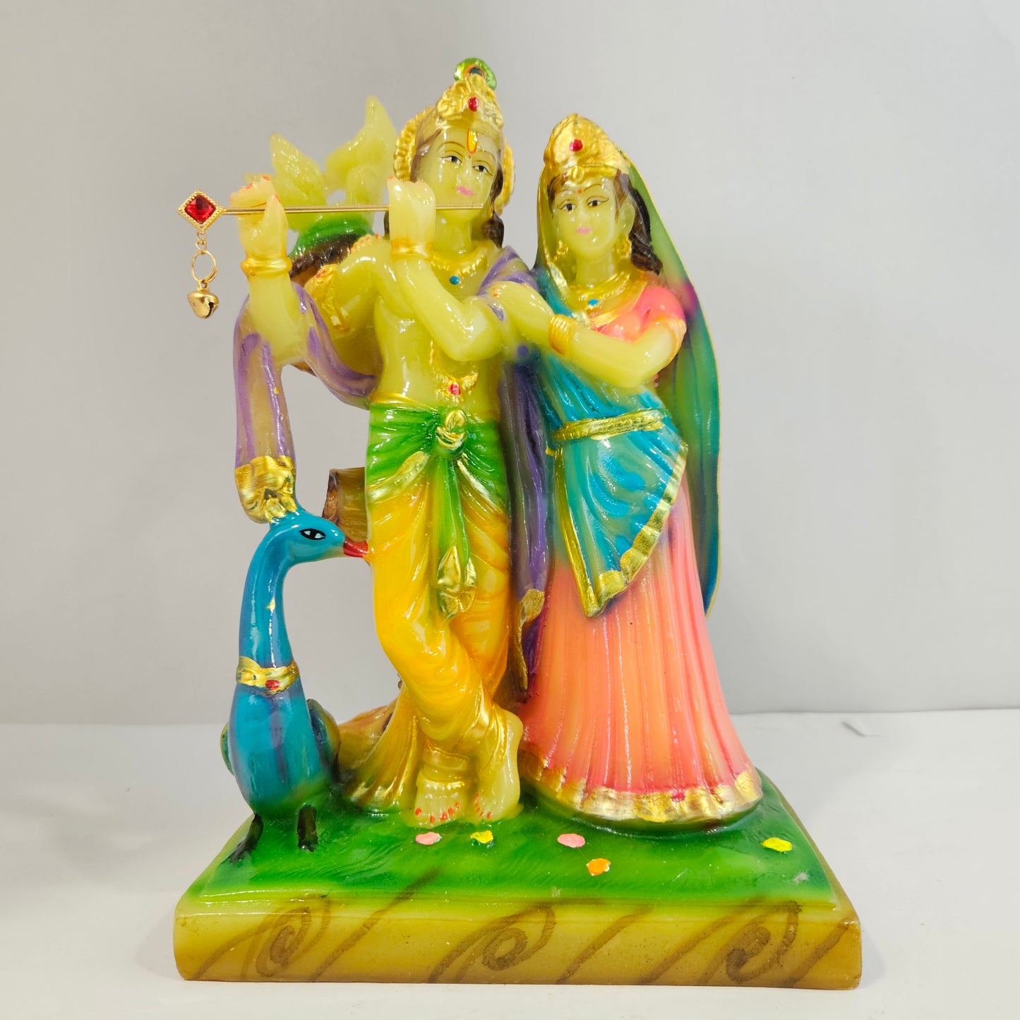 Radha Krishna with Peacock and Bird Lord Radha Krishna Statue Marble Radha Krishna Idol Radha Krishna Murti Best for Gift