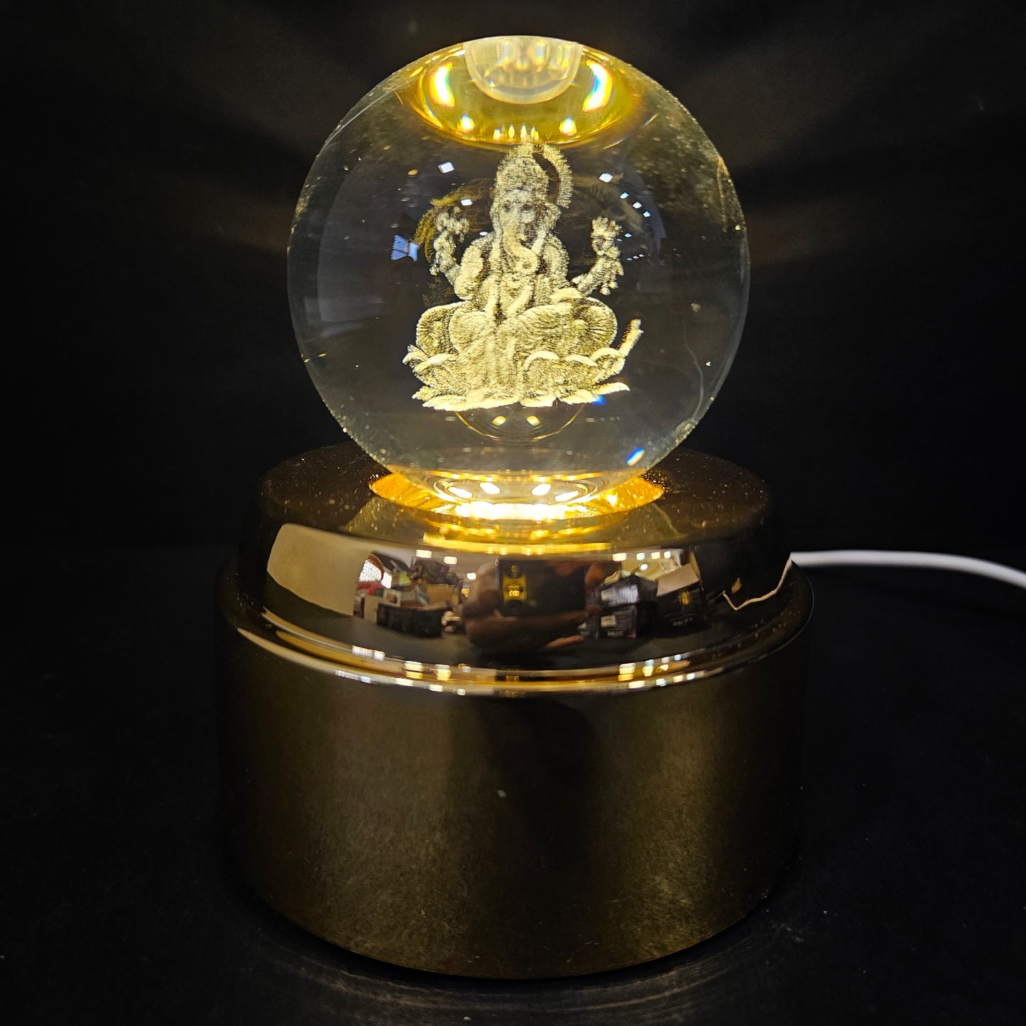 Crystal Ball Night Lamp, Solar System Light, USB Table Colorful Wooden Crystal for Home, Office, Birthday Gift