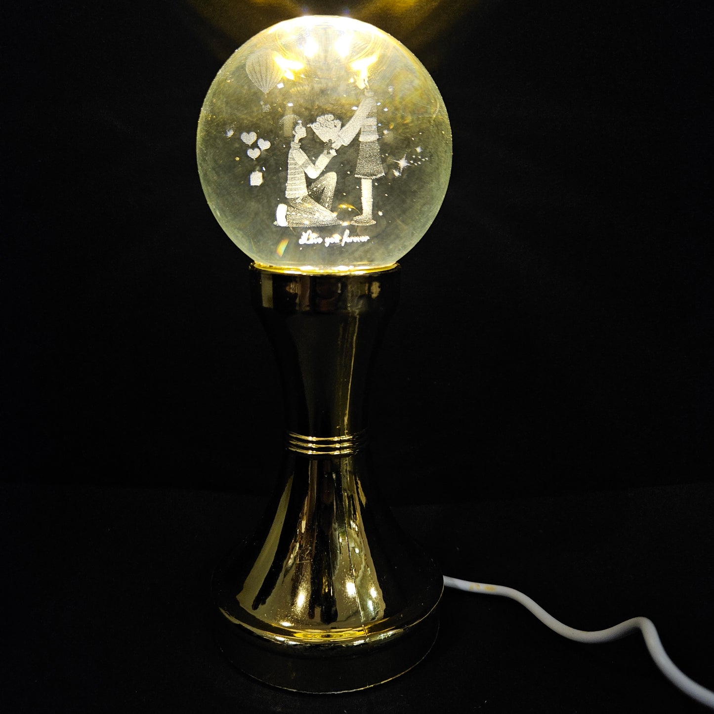 Crystal with Golden Stand for Positive and Prosperity for Home,Table & Office Decor