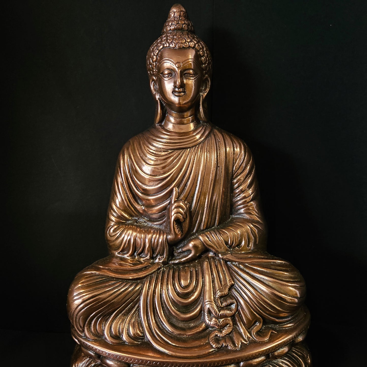 Handcrafted Copper Lord Buddha Statue Showpiece Figurine for Pooja Room & home