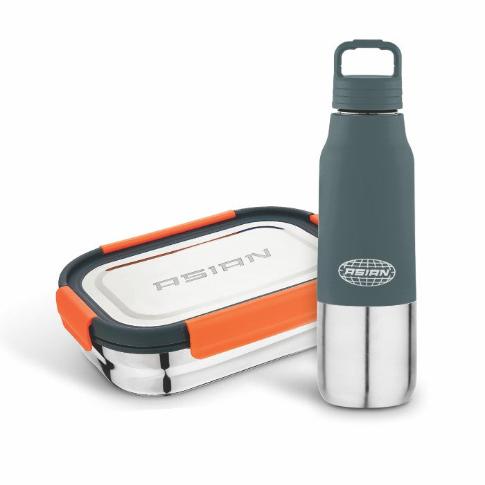 Asian Quick Bite Combo fresh bite lunch box 850ml & splendor Steel Water Bottle