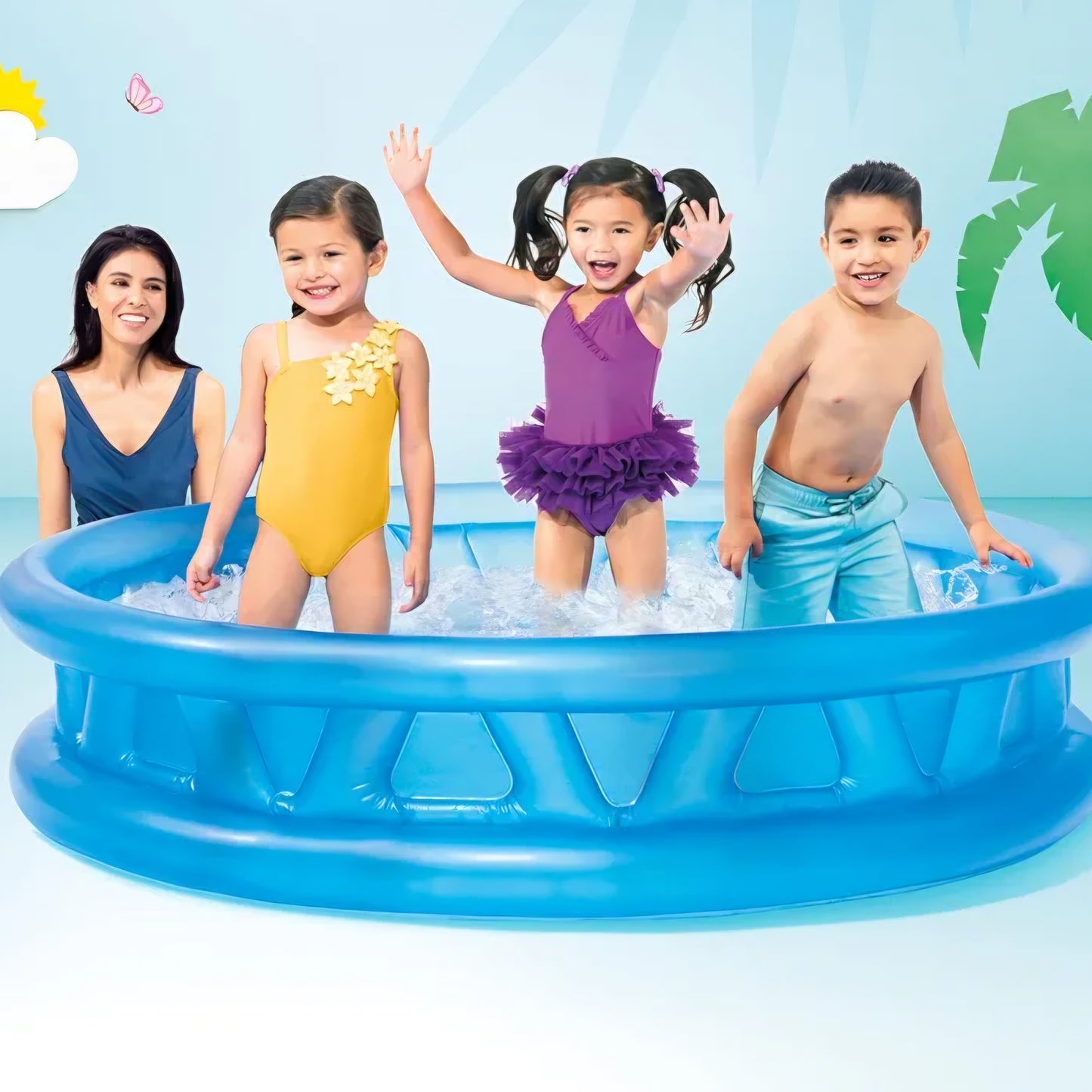 Intex wet set Round Pool for Kids above 3years Bath Kiddie Pool for Summer Play Pool
