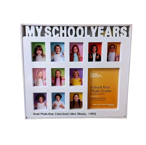 My school years photo frame to hold inspiring creative moments of your schooling with 12 slots