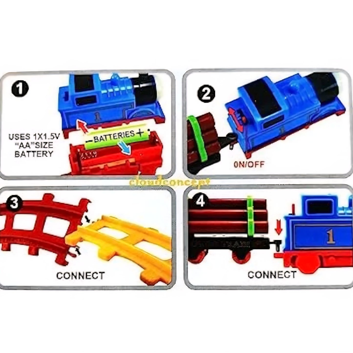 Thomas Train Battery Operated Light Sound Smoke Choo Choo & Thomas Classical Train Track Set for Kids