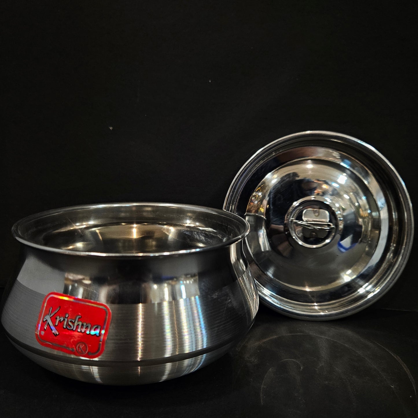 Stainless Steel Round handi pot storage box with Tree Design & lid perfect for Return gifting purpose
