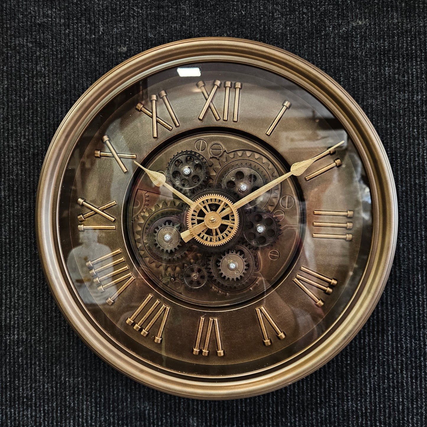Vintage Oversized Modern Large Wall Clock with Moving Gears Steampunk Clocks