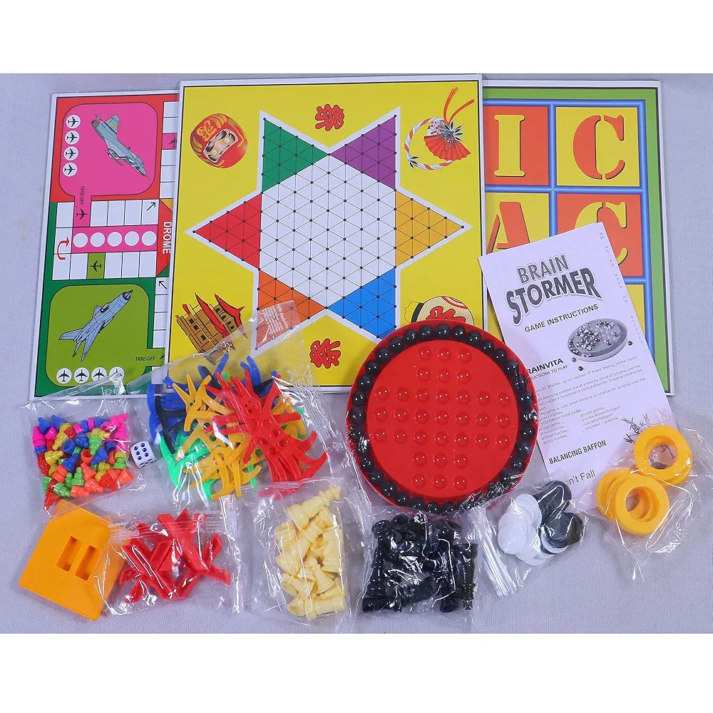 Brain Stormer 9 in 1 | A Complete Entertainment Board Games | Fun for The Whole Family & Friends to Play Party & Fun Games Board Game for Kids |Brain Games for Kids