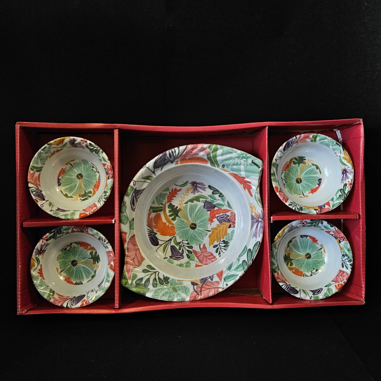 Kanch Magical 1 Donga snack platter & 4 pieces set bowls perfect for Return gifting purpose