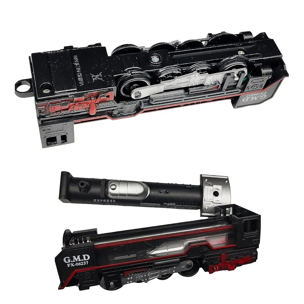 Black Colour Toy Train for Kids |19 pcs Plastic Train Set | Battery Operated Train Engine Toy for Kids | High Speed Engine Train with Round Track