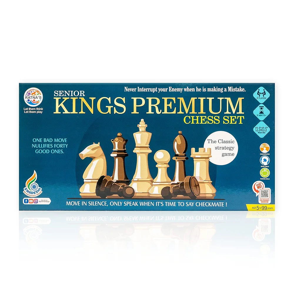 Ratna's Senior Game Kings Premium Chess Set for Kids with Logical and Strong Mind to Enhance Their Logical Thinking and Concentration