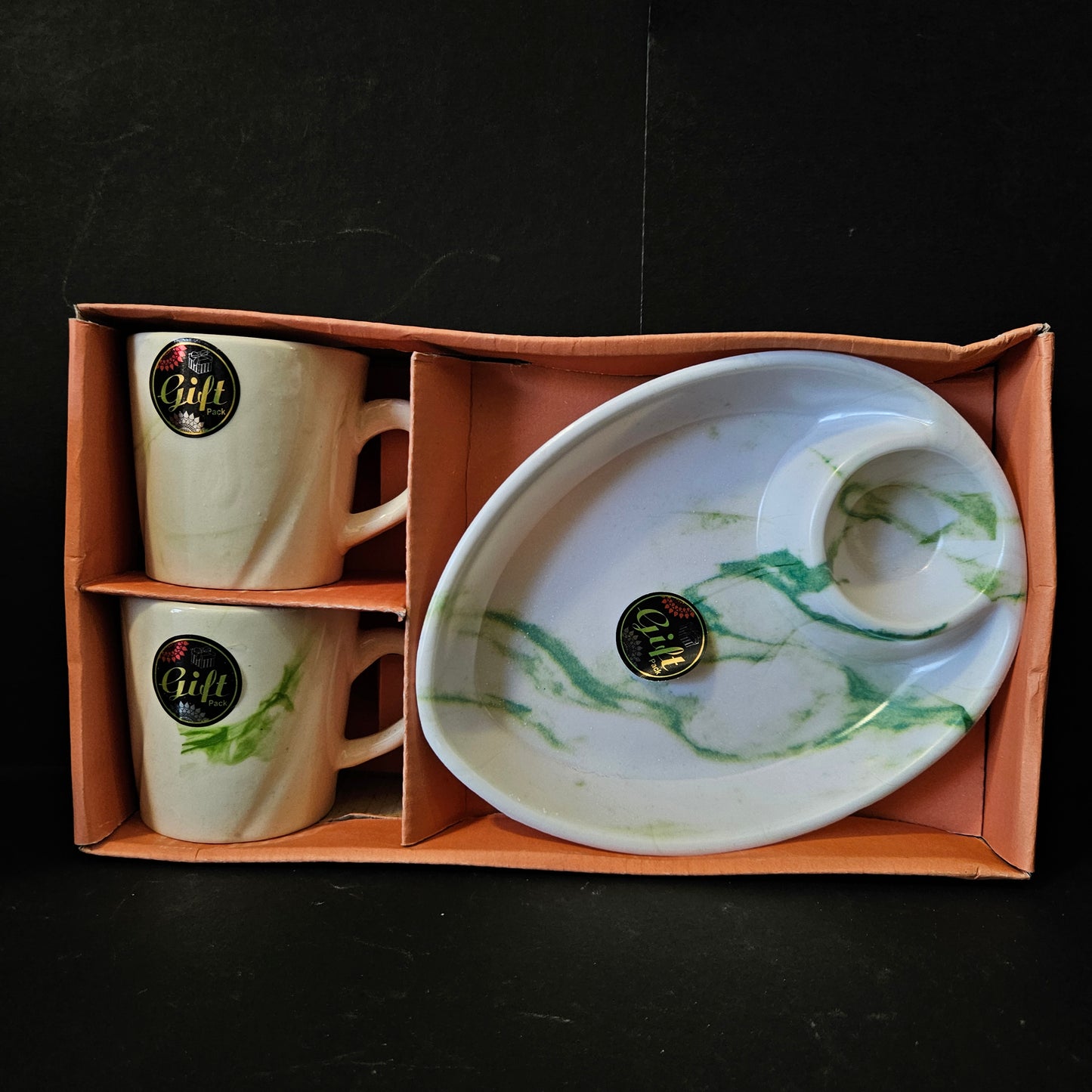 Kanch Alpino Ceramic 2 pieces set & 1 serving tray with Sauce dip