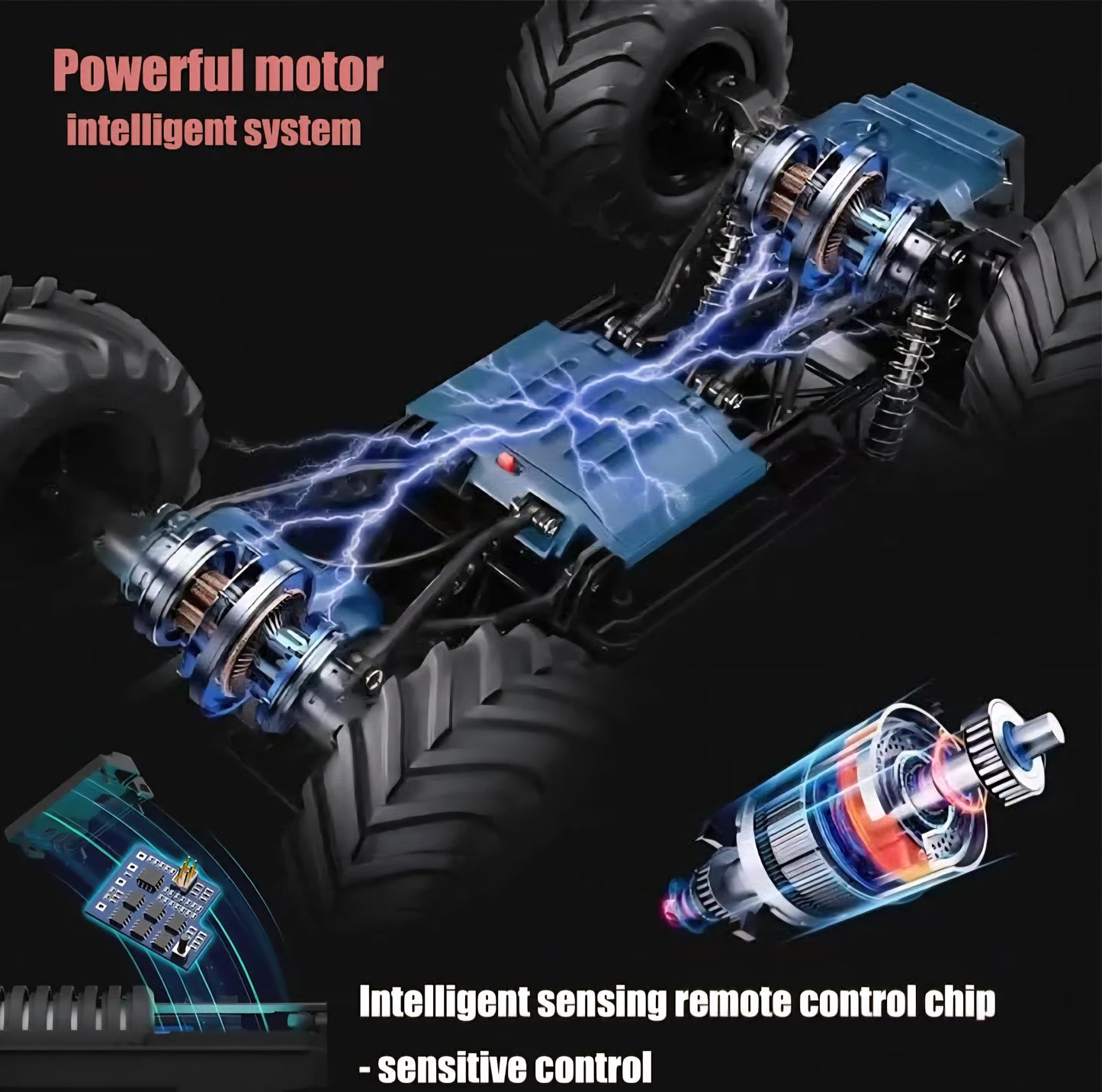 Cybertruck RC Cars Alloy Truck Metal Big Remote Control Car 2.4 GHz 36KPH -4WD All Terrain RTR Trucks Aluminum Shock Climbing 45°angles Sound&Light Effect with 70-Minute Super Long Battery Life
