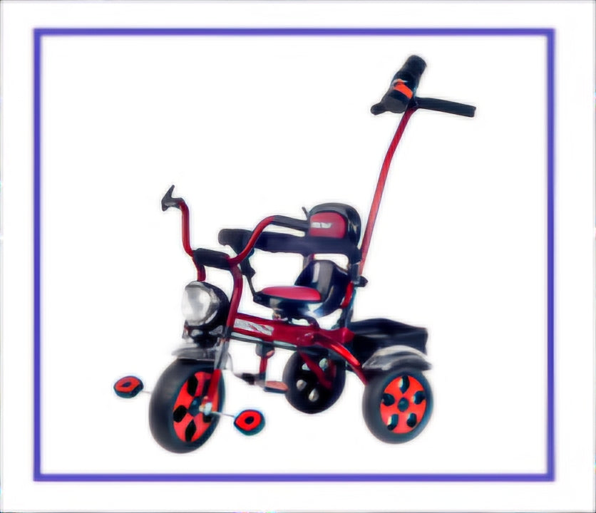 Dash star Herly star tricycle with parental rod for movement,removable safety handrest,trin trin bell,360 degree rotating seat,front & rear Basket for storage,cushion seat for comfortable experience